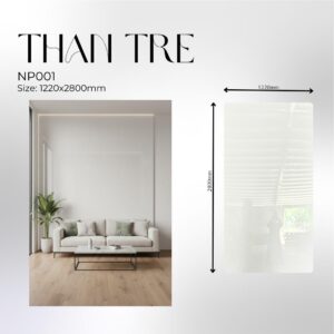 Tấm ốp Than Tre PetG Bóng Trắng - NPG 001