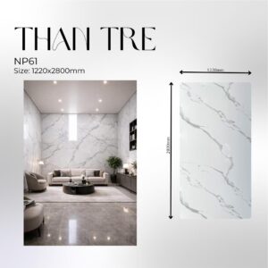 Tấm Ốp Than Tre Vân Đá Mây Phủ Bóng - NP61