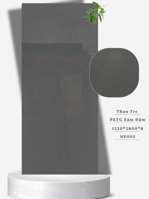 Tấm Ốp Than Tre PetG Bóng Xám Đậm – NPG 005