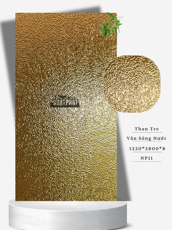 Tấm Ốp Than Tre Vân Sóng Nước - Vàng 1 Tấm Ốp Than Tre Vân Sóng Nước – Vàng