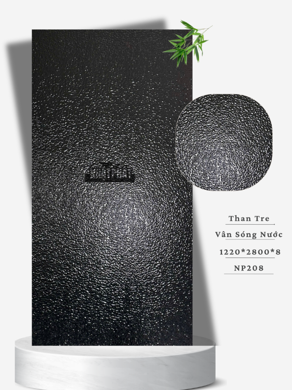 Tấm Ốp Than Tre Vân Sóng Nước - Đen - NPD 1 Tấm ốp than tre sóng nước đen – Npp208