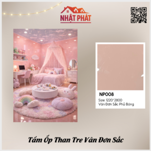 Tấm ốp than tre đơn sắc phủ bóng - np008